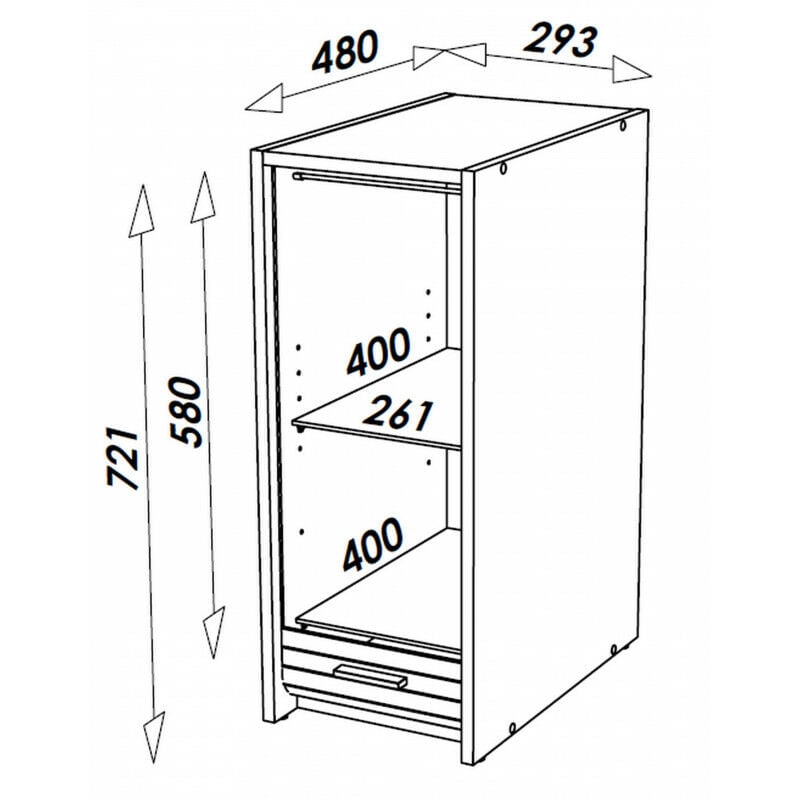 Caisson de rangement H72 cm noir - TERE