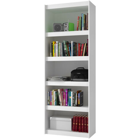 Beaux Meubles Pas Chers – Bibliothèque blanche 6 niches 70 cm – Bois certifié FSC – Design moderne pour rangement livres et objets décoratifs – Montage facile (1/5)