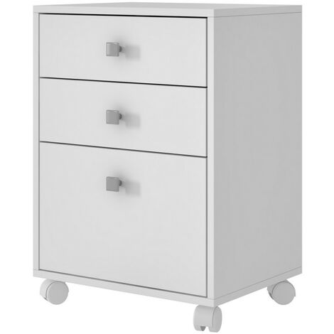 Caisson Roulant 3 Tiroirs Blanc Multi usages L 44.5 H 62.5 P 35 cm (1/5)