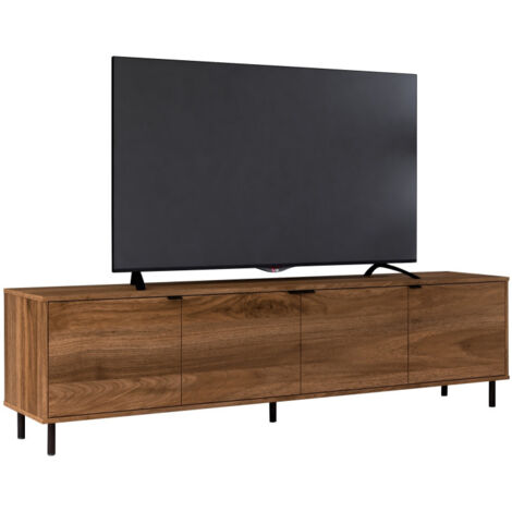 Meuble TV 80 Pouces 4 Portes 4 Niches Châtaignier L 183 H 49 P 38 cm (1/5)