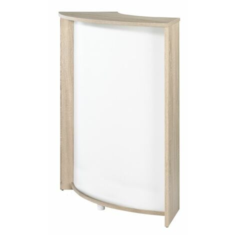 Meuble-Comptoir Bar Chêne 3 Niches 96,7 x 104,8 x 44,9 cm - Coloris: Blanc