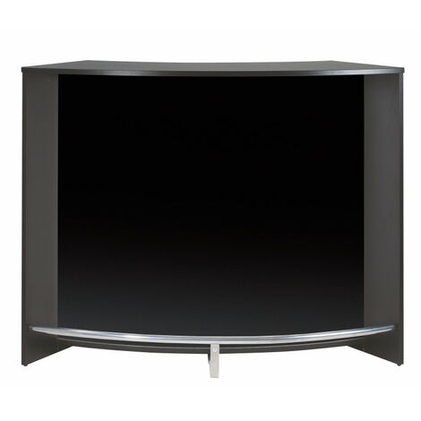Beaux Meubles Pas Chers – Meuble bar noir ou blanc – Comptoir de cuisine 134,5 x 104,8 x 55,3 cm – 2 tablettes réglables – Éco-conçu, fabriqué en France