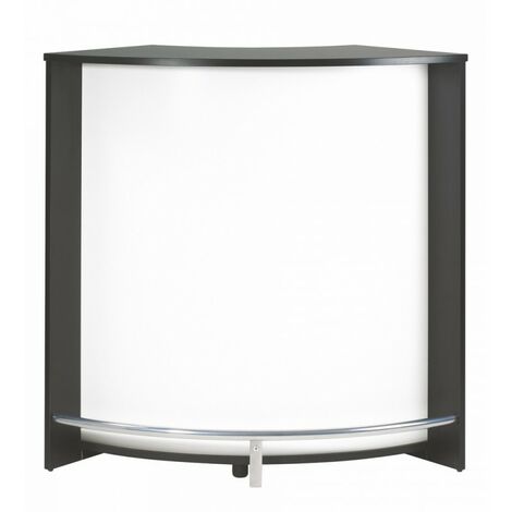 Meuble Comptoir Bar Noir 3 Niches Repose-Pieds Métal 106,9 x 104,8 x 53,3 cm - Coloris: Blanc (1/5)