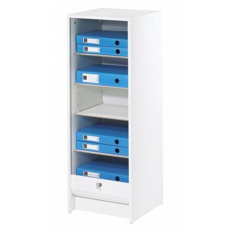 Classeur à Rideau Blanc 5 Niches Serrure 37,8 x 103,8 x 38,4 cm - Coloris: Londres 700