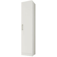 Beaux Meubles Pas Chers – Armoire multifonctions 1 porte blanche – 4 niches – Dimensions L 35 x H 160.6 x P 31.8 cm – Bois certifié FSC – Fixation murale incluse