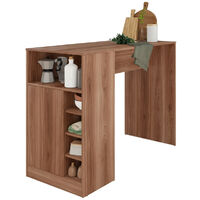 Comptoir de Cuisine - Table 1 Porte 7 Niches Châtaignier L 135 H 100 P 60 cm