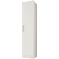 Beaux Meubles Pas Chers – Armoire blanche multifonctions 1 porte – 4 niches – Dimensions L 35 x H 160.6 x P 31.5 cm – Bois certifié FSC – Fixation murale incluse