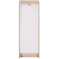 Beaux Meubles Pas Chers – Classeur à rideau chêne bicolore 5 niches – Dimensions L 37.8 x H 103.8 x P 38.4 cm – Fermeture à clé – Meuble éco-conçu