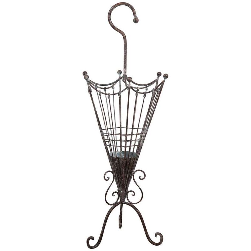 Porte-Parapluie Haut Fer Rétro BESTonZON - Support Multifonction Anti-Fuite Entrée Maison