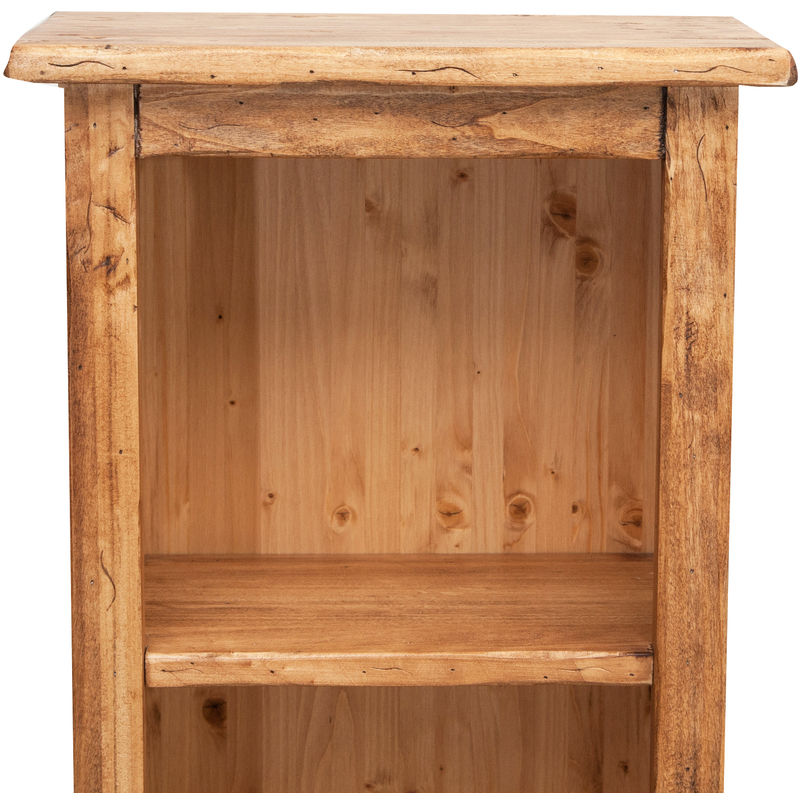 Petite Bibliothèque en bois massif de tilleul finition noyer L40xPR25xH98 cm