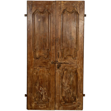 Biscottini – Porte coulissante médiévale en teck massif 110 cm – Épaisseur 10 cm – Pour intérieur et extérieur – Restauration authentique