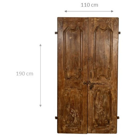 Dharnok - Ancienne porte indienne en bois massif - Orpaï Studio