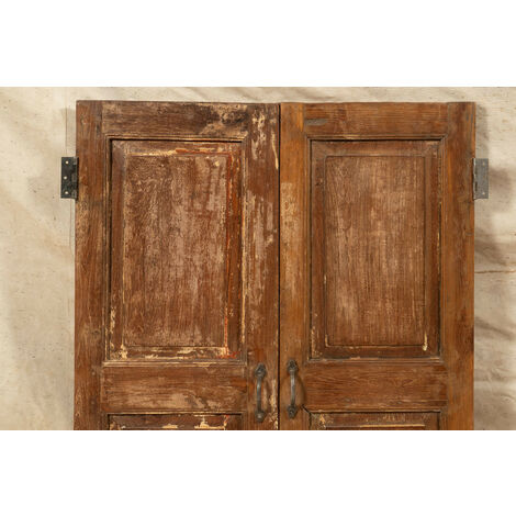 Volets Intérieurs En Bois Vintage - 27" Haut X 31.5" Large - Style Plantation, Lames Orientables