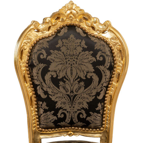 Casa Padrino chaise de salle à manger baroque boulle blanc / noir