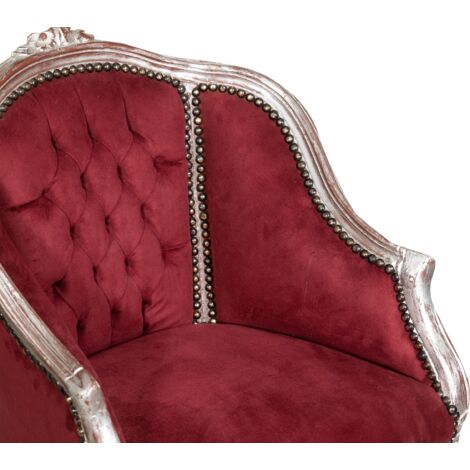 Fauteuil Baroque Palazzo Chaise Antique en Bois Or Rembourrée