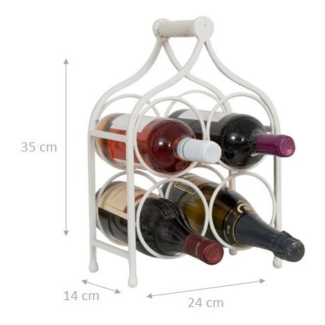 Casier à Vin Axentia Fil De Fer Pour 12 Bouteilles - Support 3 Niveaux Argenté 41x34x17cm