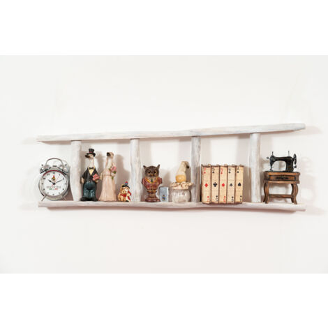 Biscottini Échelle Porte-Serviettes Bain 108x32x3cm - Échelle Décorative Bois Bambou