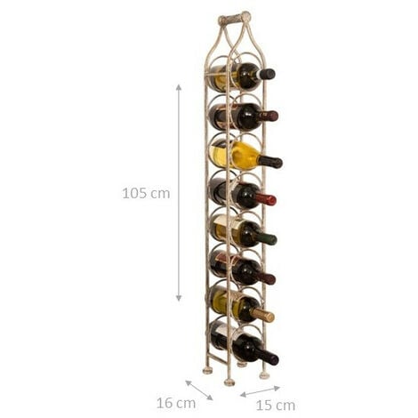 Porte-bouteille de vin en fer forgé porte-bouteille mousseux 105x15 cm  présentoir à vin au sol pour 8 bouteilles Cave à vins