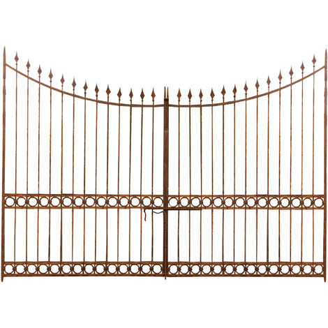 Biscottini – Portail en fer massif forgé à la main – Dimensions L400 x H289 cm – Design traditionnel élégant – Pour espaces extérieurs