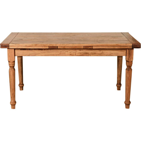 Biscottini – Table de salle à manger extensible en bois massif de tilleul – Finition noyer – 160 à 270 cm – Style champêtre italien