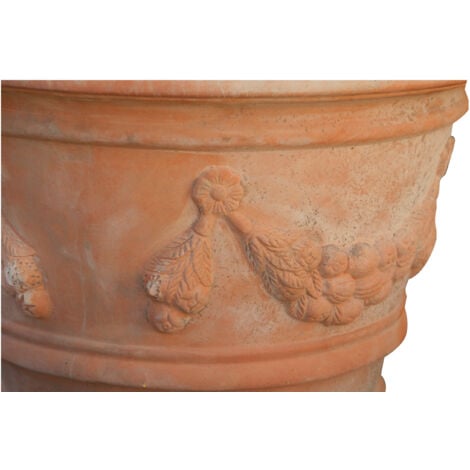 Vasque festonné vieilli en terre cuite toscane diam.70x52 cm Made in Italy