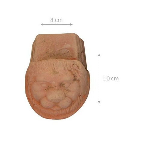 Lot de 8 pieds soucoupes en terre cuite 10x8x8 cm Soucoupes fleuries tête de lion en terre cuite d'intérieur et d'extérieur