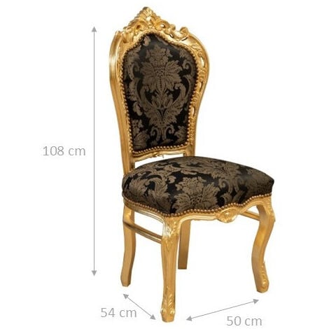 Chaise rembourrée Fauteuil baroque 101x58x56 cm Fauteuil de salon Chaise en bois Fauteuils de chambre style Louis XVI français