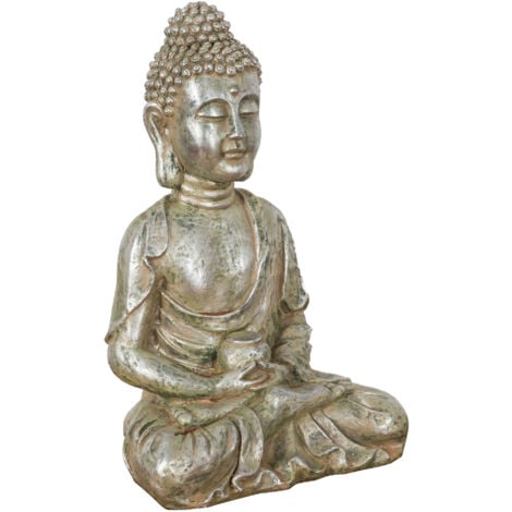 Statue résine Bouddha finition or antique L36xPR29xH60cm