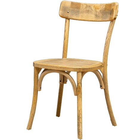 Chaise Thonet en frêne massif et siège en rotin, finition en bois vieilli  46x42x86 cm