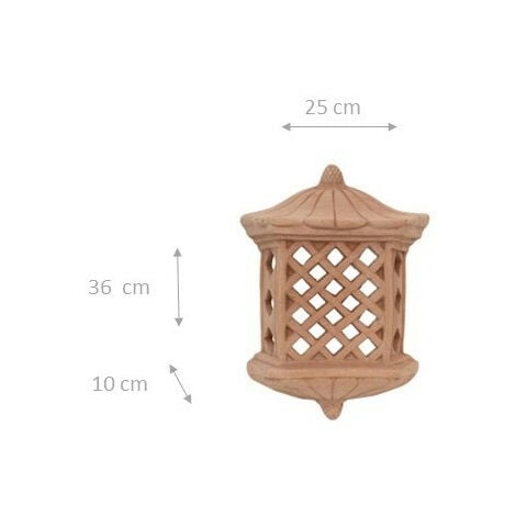 Lampe murale lanterne à accroche applique à suspendre  en terre cuite 100% Made in Italy pour jardin extérieur et intérieur