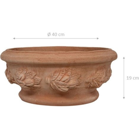 Bol en terre cuite 100% Made in Italy Vase d'extérieur entièrement fait à la main