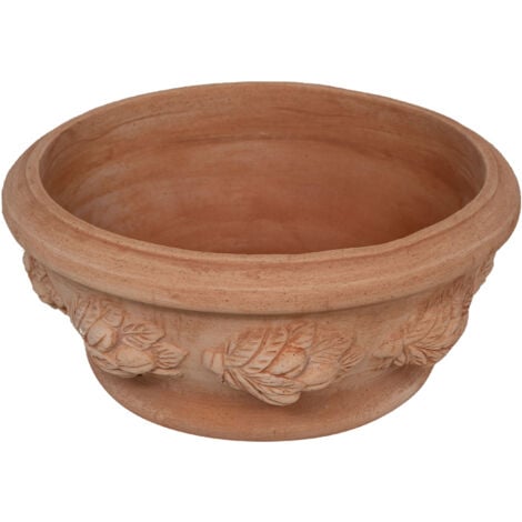 Bol en terre cuite 100% Made in Italy Vase d'extérieur entièrement fait à la main