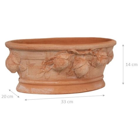 Bol en terre cuite 100% Made in Italy Vase d'extérieur entièrement fait à la main