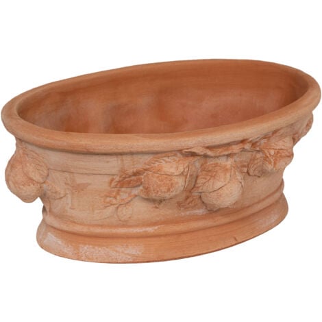 Bol en terre cuite 100% Made in Italy Vase d'extérieur entièrement fait à la main