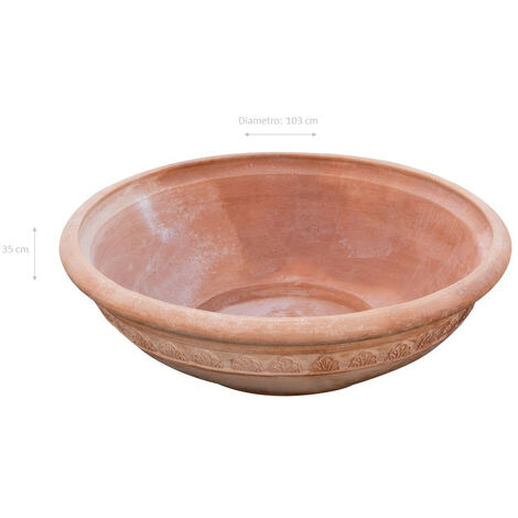 Vase Cube Festonné En Terre Cuite - 100% Fait Main En Italie - Biscottini