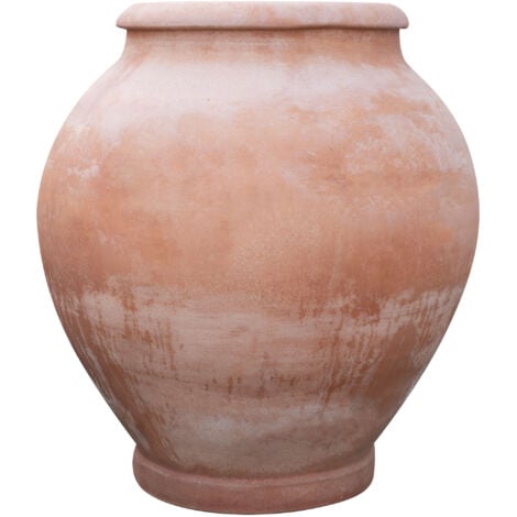 Pot toscan en terre cuite 84x70x70 cm Grand vase d'extérieur Jardinière de jardin Fabriqué en Italie Jarre en terre cuite lisse