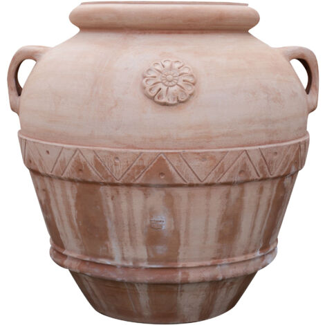 Jarre toscane en terre cuite vieillie L80xPR74xH80 cm Made in Italy (1/5)