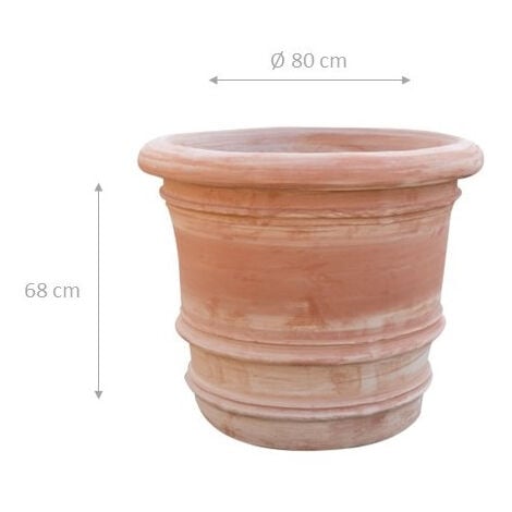 Vase en terre cuite Pots de fleurs d'extérieur 80x68 cm Jardinière de balcon Grand pot de plantes Pot de jardin Fait à la main