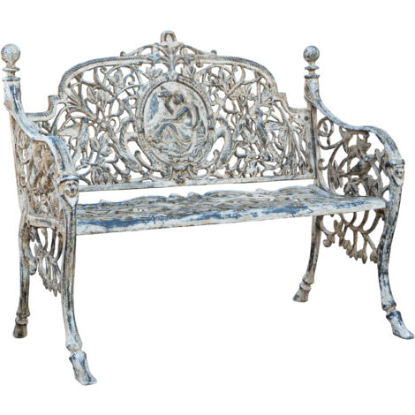 Banc de jardin en fonte 105x62x90 cm Canapé d'extérieur Banc élégant Liberty avec accoudoirs Chaise 2 places Banc en fer (1/5)