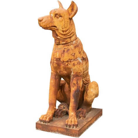 Statue de Chien Assis, Table d'appoint en résine