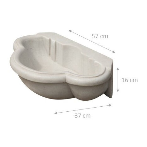 Lavabo En Marbre Blanc Biscottini - L56 X P41 X H15 Cm - Neuf - Pour Baignoire