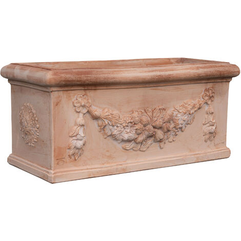 Biscottini – Jardinière en terre cuite 101x45x45 cm – Résistante au gel – Fabrication artisanale italienne – Pot d'extérieur pour plantes (1/5)