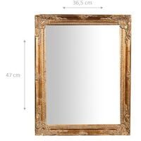 Miroir Mural à accrocher vertical/horizontal L36,5xPR3xH47 cm finition or antique