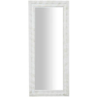 Miroir mural de salle de bain rectangulaire Miroir horizontal vertical avec cadre en bois blanc Shabby Long miroir à suspendre