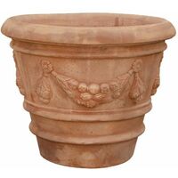 Biscottini – Cache-pot festonné en terre cuite – Diamètre 68 cm – Hauteur 49 cm – Résistant au gel – Fait main en Toscane