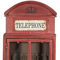 Coloris ROUGE Boite à clefs forme cabine téléphonique LONDON