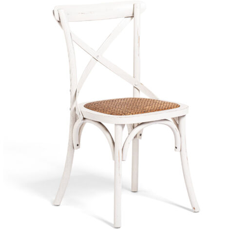 Silla de cocina 47x86x52 cm Silla de ratán y madera moderna Silla Thonet rústica Silla de comedor Cross Sillas vintage de bistró (1/5)
