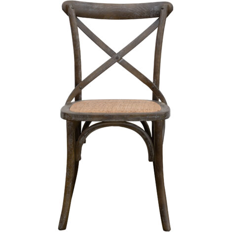 Silla de cocina 47x86x52 cm Silla de ratán y madera moderna Silla Thonet rústica Silla de comedor Cross Sillas vintage de bistró