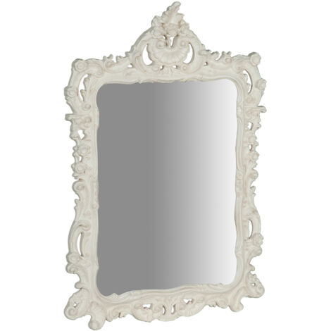 Espejo de pared Espejo de madera blanco 106x70x8 cm Made in Italy Espejo decorativo colgante Espejo largo vertical horizontal (1/5)