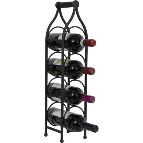 Botellero de hierro Botellero de mesa 58x13 cm Botellero de cocina Estante para botellas de vino Bodega Botellero de mostrador